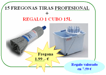15 FREGONAS TIRAS PROFESIONAL+REGALO 1 CUBO 15L